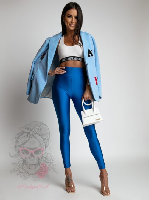 Legginsy elastyczne Lycra II chabrowe