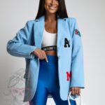 Legginsy elastyczne Lycra II chabrowe