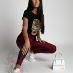 Legginsy elastyczne Lycra II bordowe