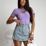 Bluzka t-shirt z serduszkiem Lovik lila