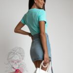 Bluzka t-shirt z serduszkiem Lovik turkusowa