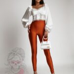 Bluzka satynowa z koronką Anabell biała