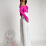 Spodnie eleganckie szerokie Piklo ecru