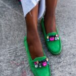 Mokasyny zamszowe Madam Nekos zielone