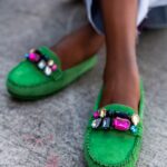 Mokasyny zamszowe Madam Nekos zielone