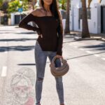 Spodnie jeansowe elastyczne rurki Fots szare