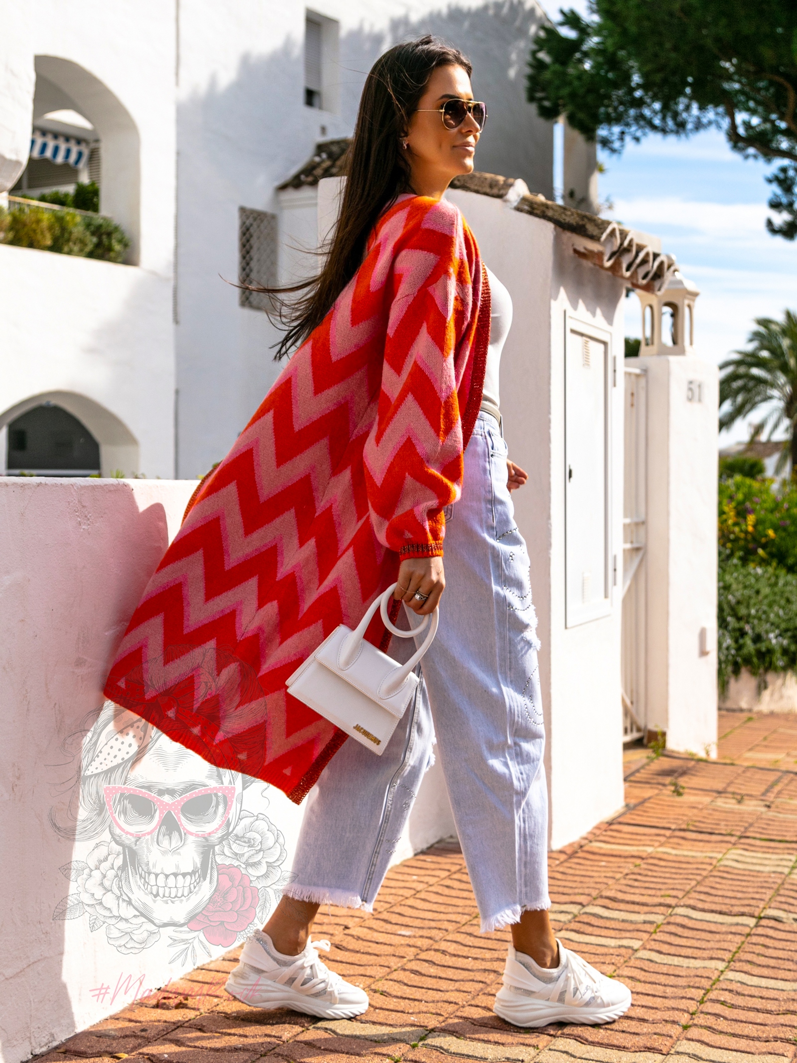 Kardigan kolorowy MiSunny pomarańczowy