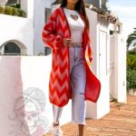 Kardigan kolorowy MiSunny pomarańczowy