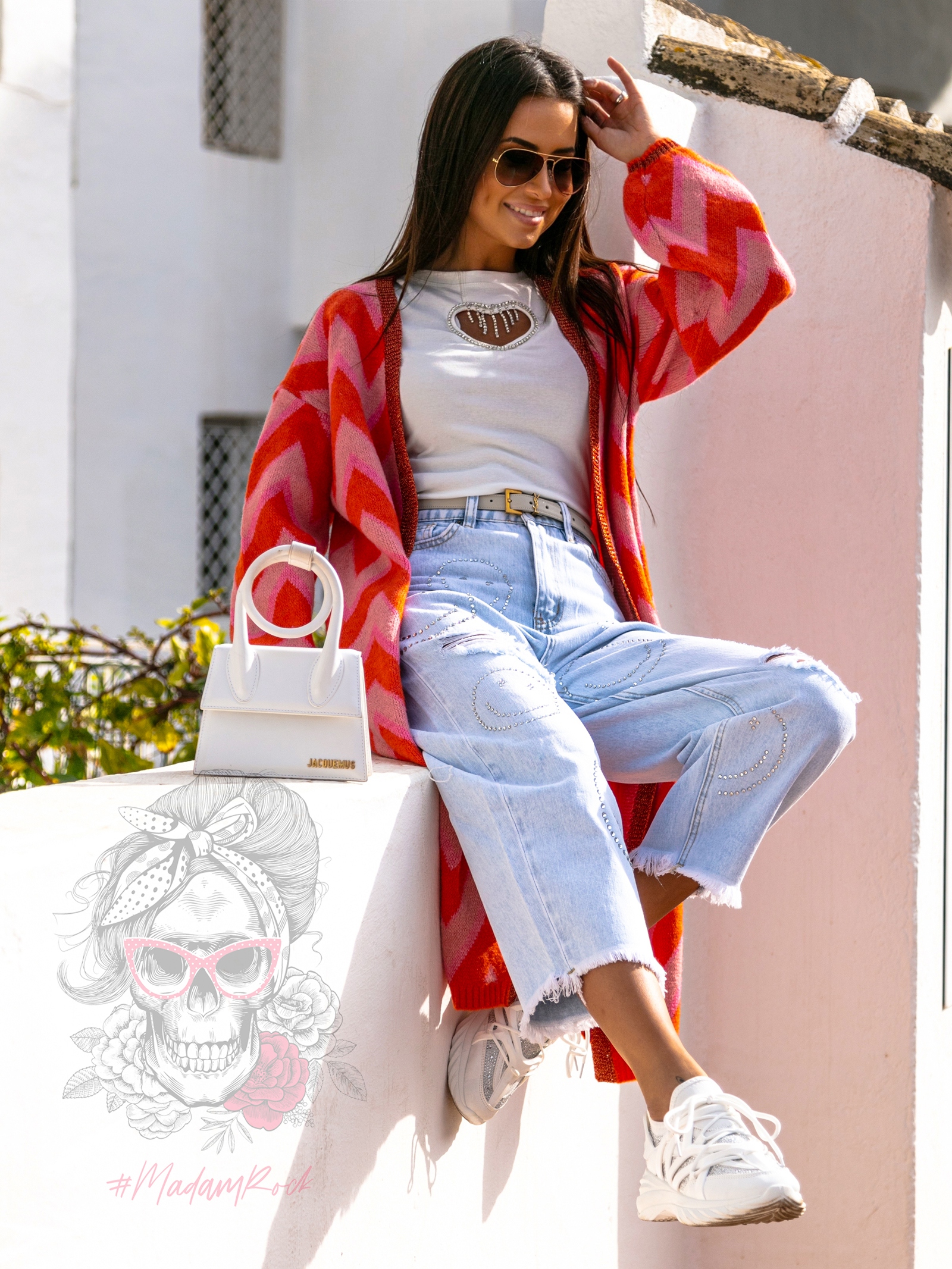 Kardigan kolorowy MiSunny pomarańczowy