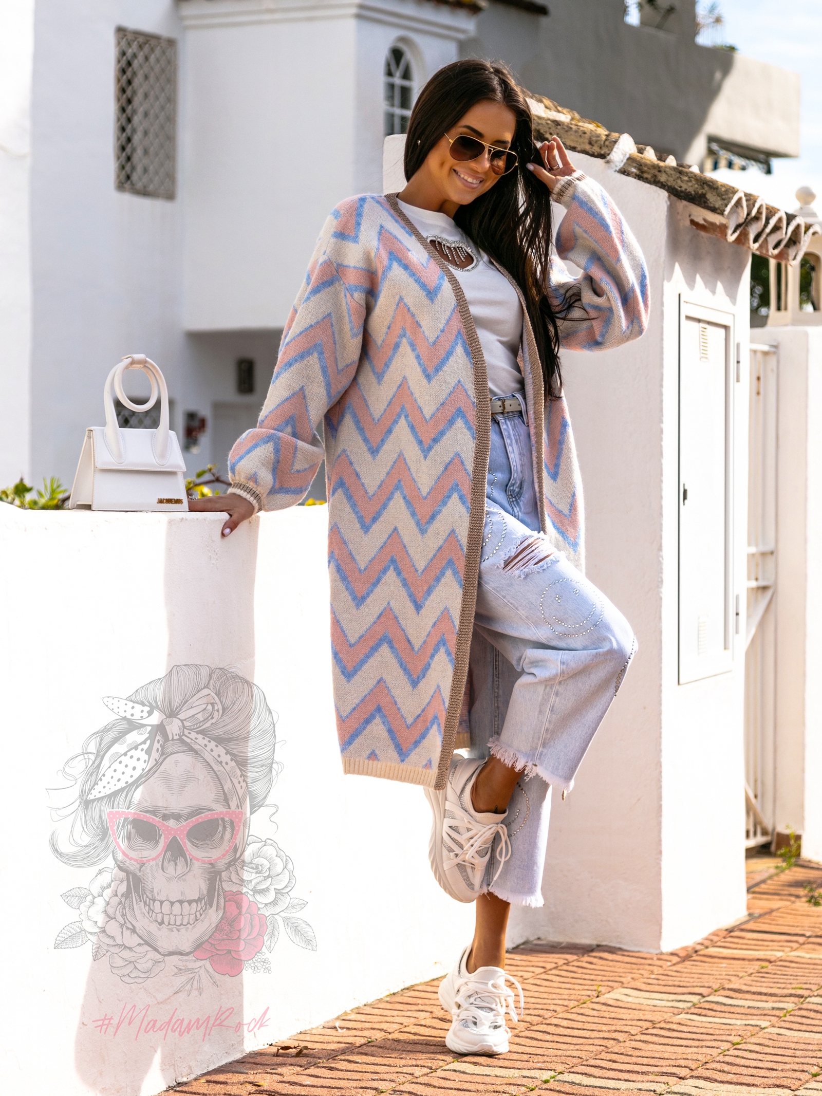 Kardigan kolorowy MiSunny pudrowy Kardigan kolorowy MiSunny pudrowy