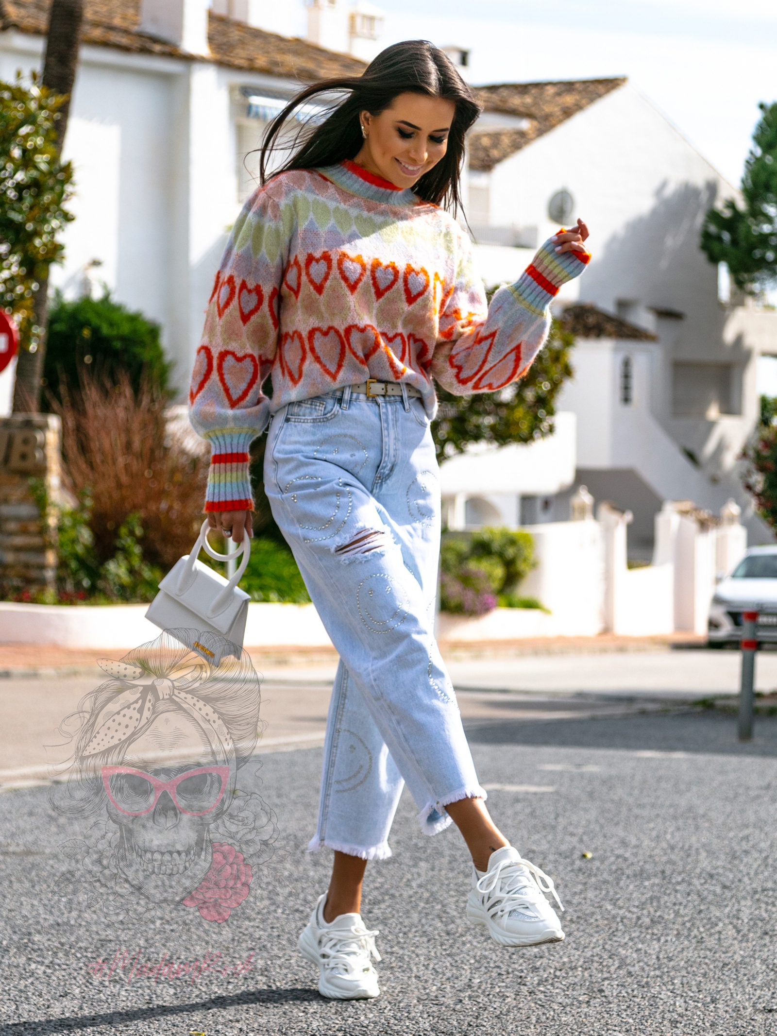 Spodnie jeansowe boyfriend Lucky Smile niebieskie