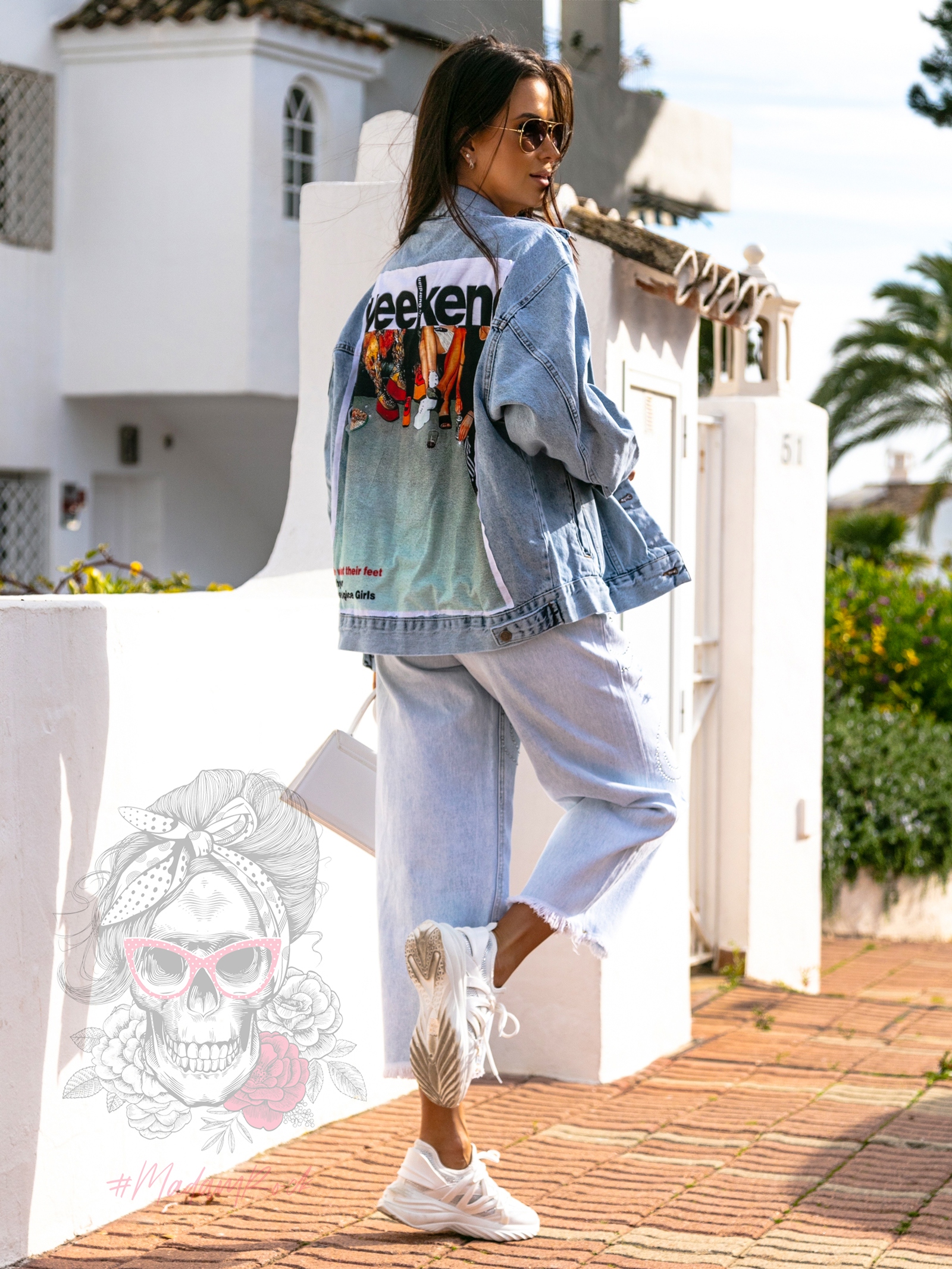 Spodnie jeansowe boyfriend Lucky Smile niebieskie