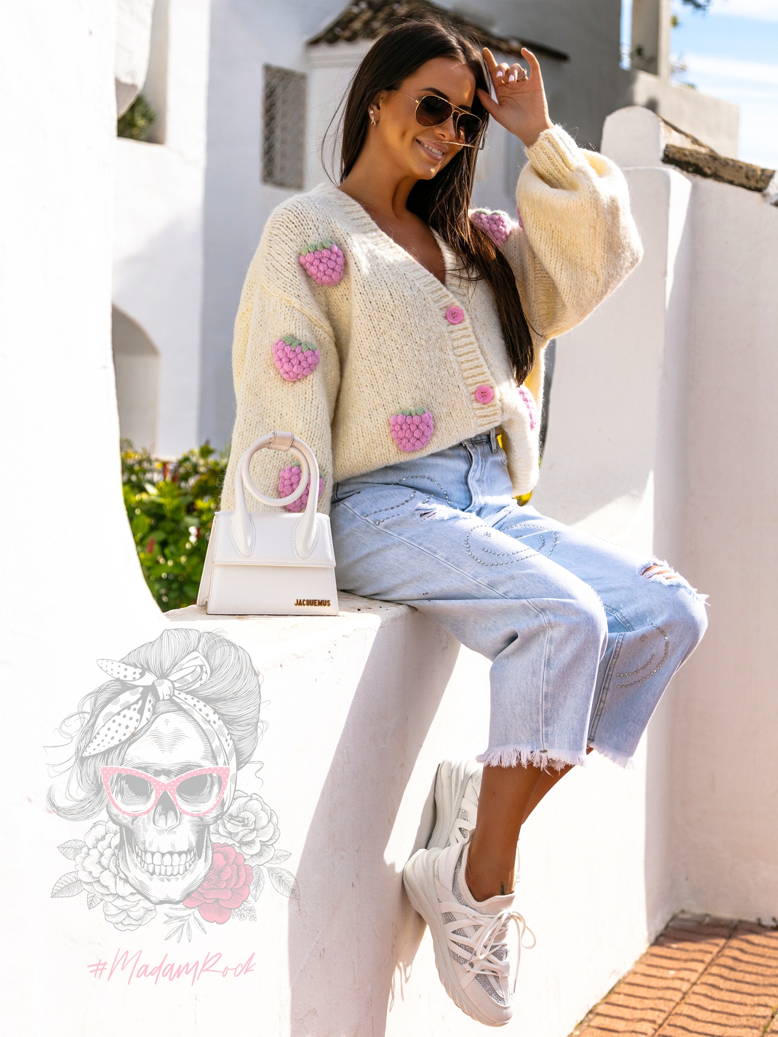 Sweter rozpinany Berry ecru