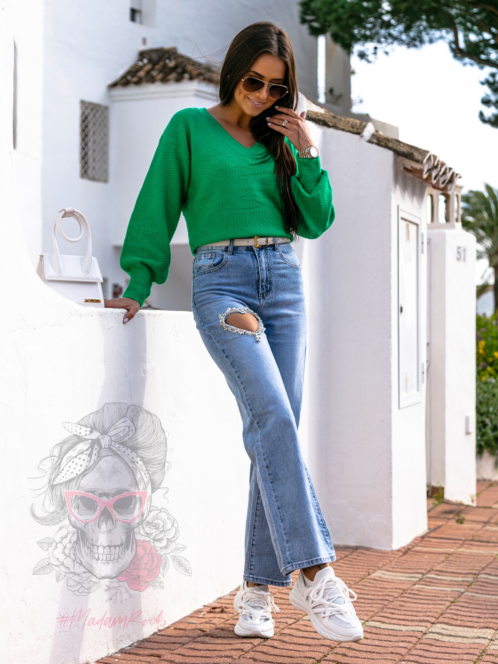 Spodnie jeansowe z sercem DoThis niebieskie