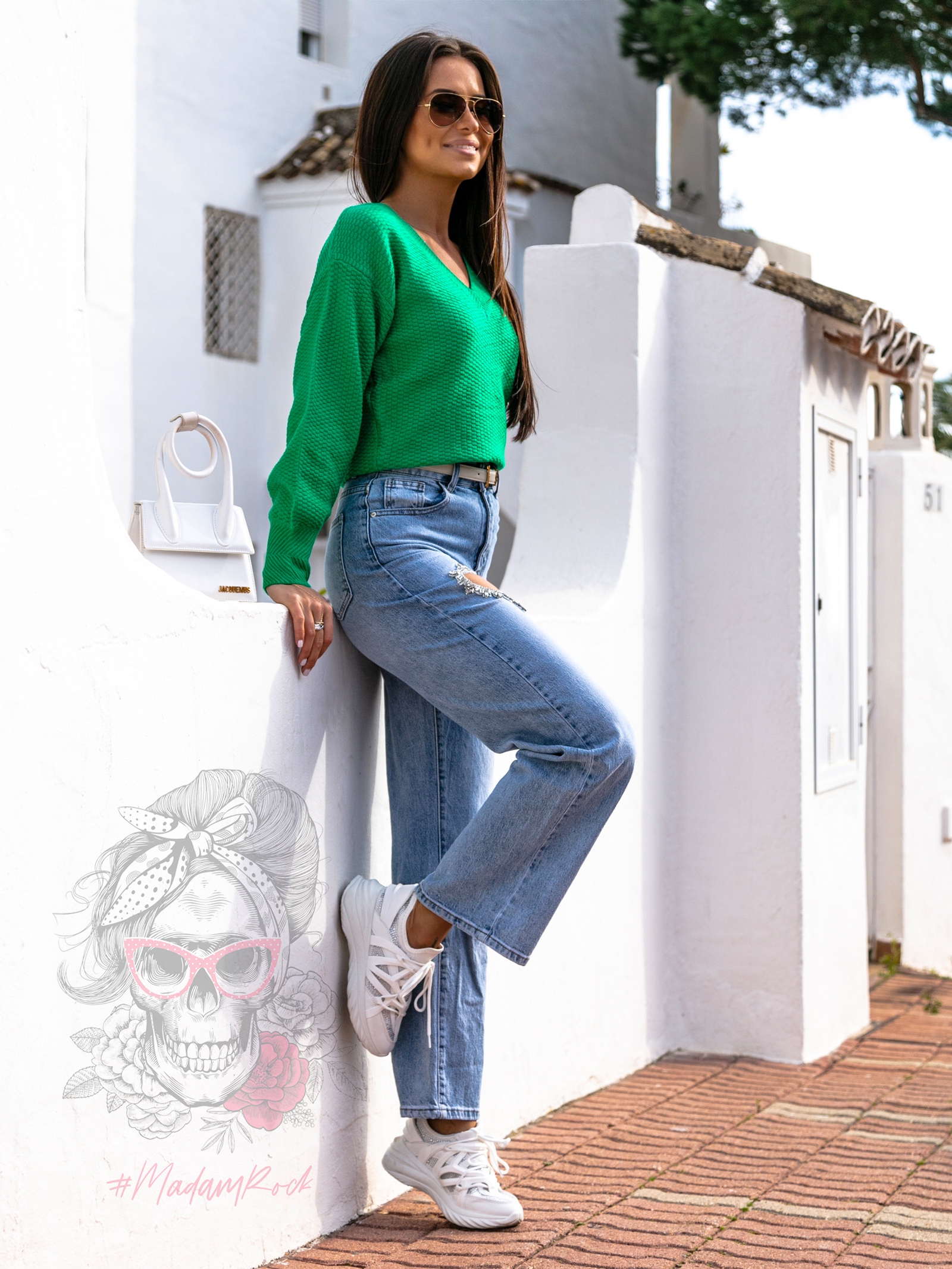 Spodnie jeansowe z sercem DoThis niebieskie