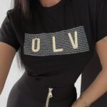 T-shirt bawełniany Betty Ola Voga czarny