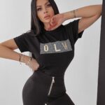 T-shirt bawełniany Betty Ola Voga czarny