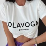 T-shirt basicowy Jolie Ola Voga ecru