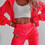 Komplet z łańcuszkami Miley Ola Voga neonowy róż