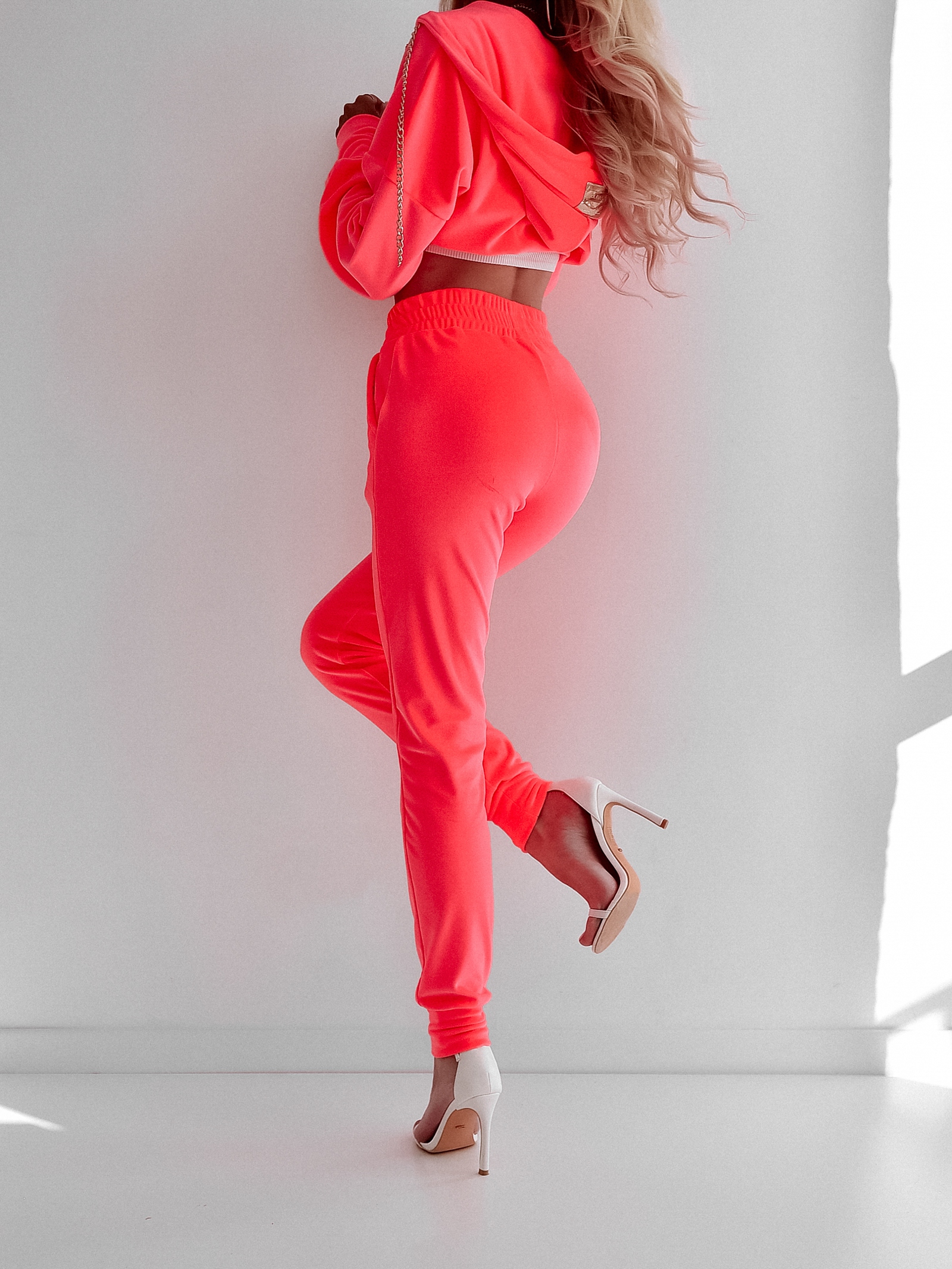 Komplet z łańcuszkami Miley Ola Voga neonowy róż