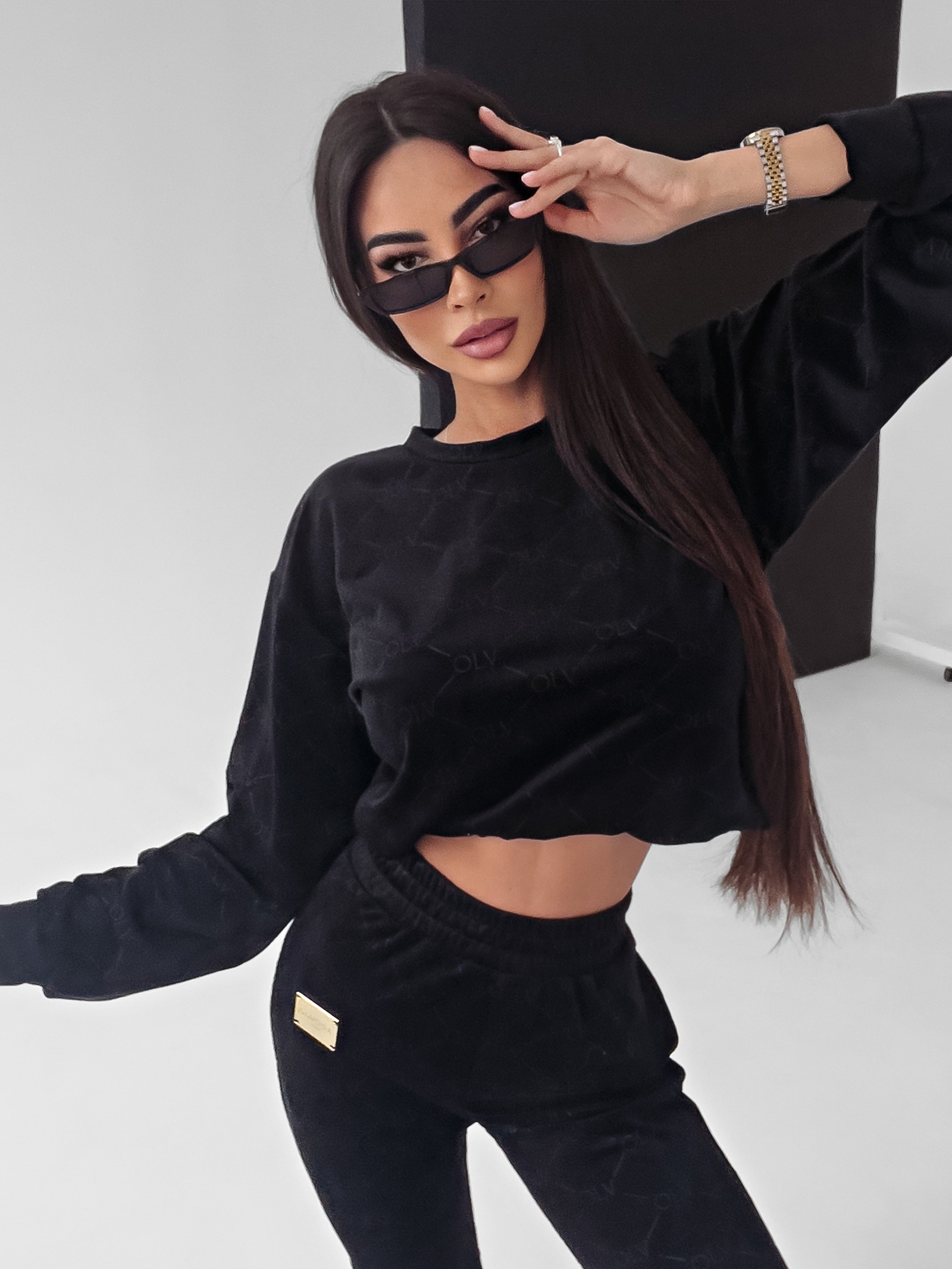 Komplet damski logowany Lilly Ola Voga czarny Komplet damski logowany Lilly Ola Voga czarny