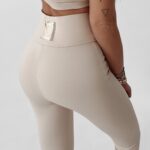 Legginsy ze złotym suwakiem Hedwig Ola Voga j.beżowe