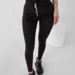 Legginsy ze złotym suwakiem Hedwig Ola Voga czarne