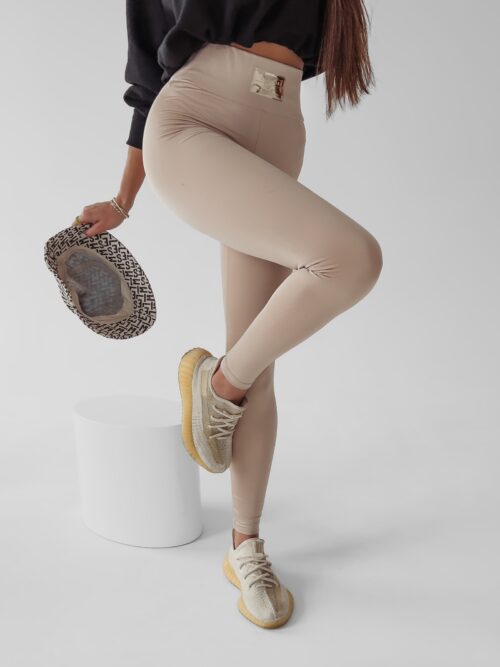 Legginsy połyskujące Judith Ola Voga beżowe