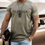 T-shirt męski z nadrukiem 3d Ernesto Ola Voga khaki