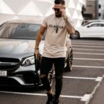 T-shirt męski z nadrukiem 3d Ernesto Ola Voga beżowy