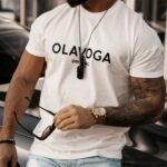 T-shirt męski z nadrukiem 3d Ernesto Ola Voga ecru