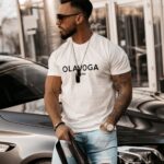 T-shirt męski z nadrukiem 3d Ernesto Ola Voga ecru