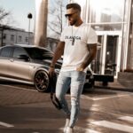 T-shirt męski z nadrukiem 3d Ernesto Ola Voga ecru