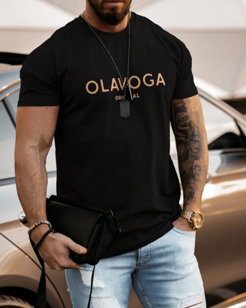 T-shirt męski z nadrukiem 3d Ernesto Ola Voga czarny