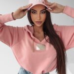 Bluza krótka z kapturem Marma Ola Voga różowa