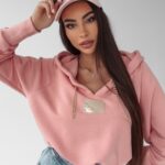 Bluza krótka z kapturem Marma Ola Voga różowa