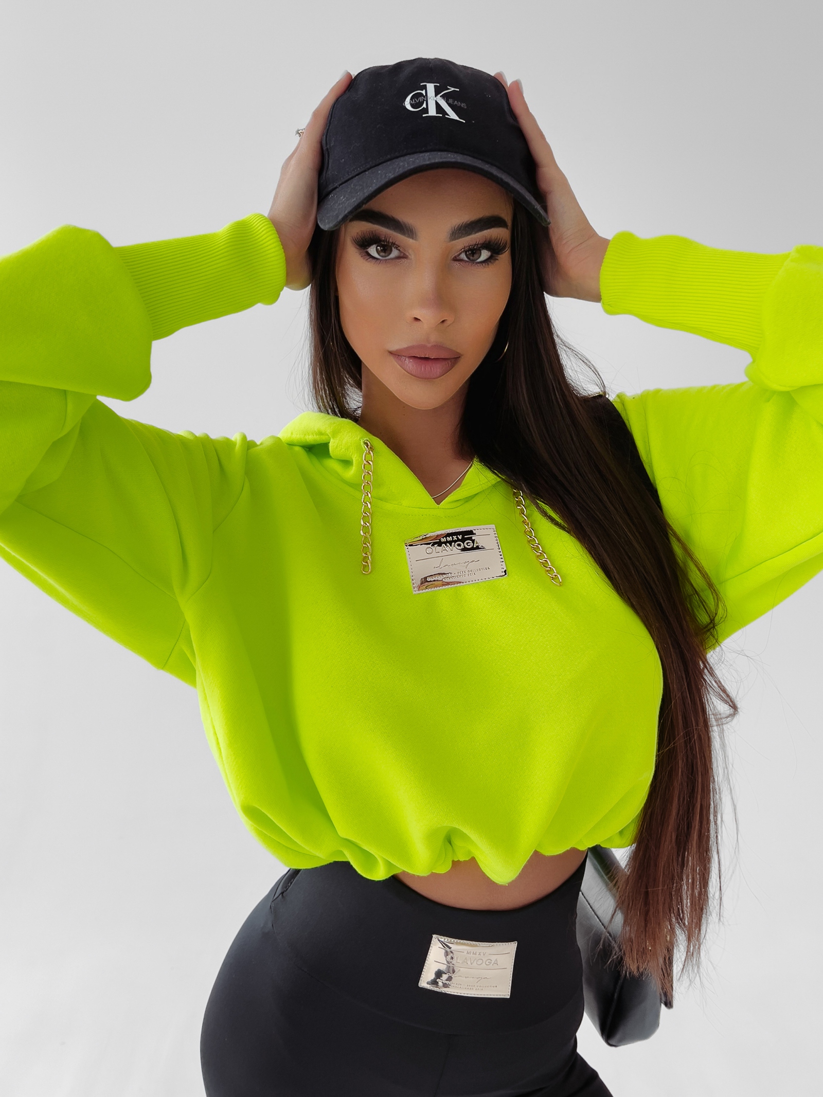 Bluza krótka z kapturem Marma Ola Voga limonkowa Bluza krótka z kapturem Marma Ola Voga limonkowa