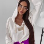 Bluza krótka z kapturem Marma Ola Voga ecru