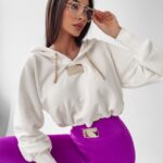 Bluza krótka z kapturem Marma Ola Voga ecru