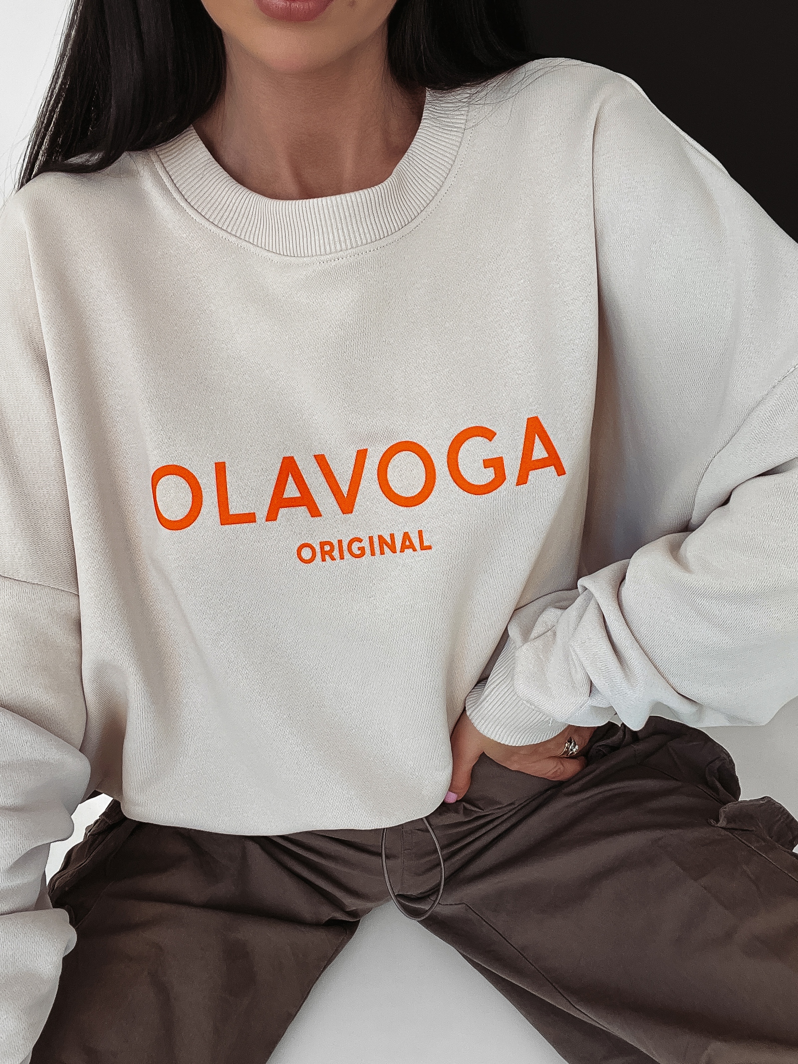 Bluza overisze Ava Ola Voga beżowa