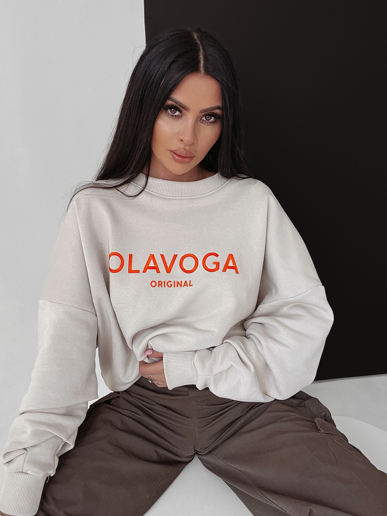 Bluza overisze Ava Ola Voga beżowa