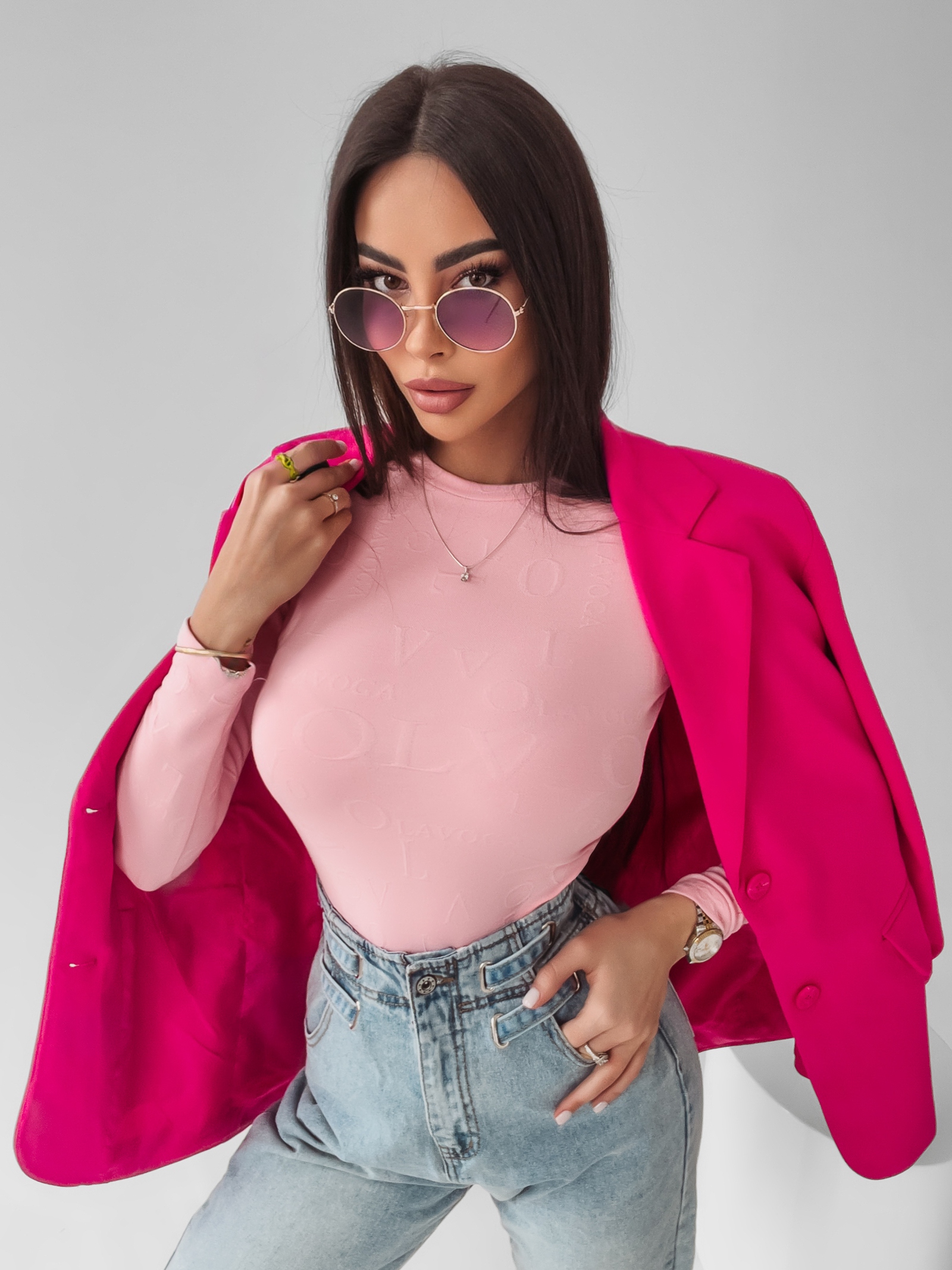 Body dopasowane Yoland Ola Voga pudrowy róż