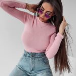 Body dopasowane Yoland Ola Voga pudrowy róż