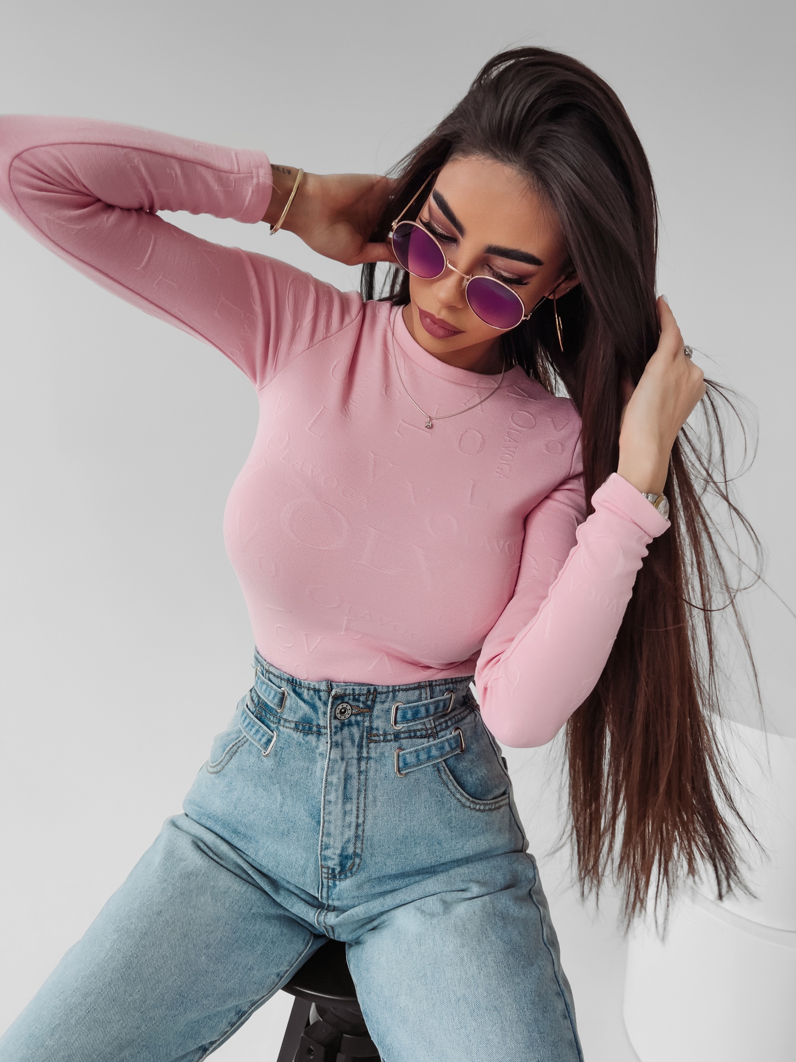 Body dopasowane Yoland Ola Voga pudrowy róż Body dopasowane Yoland Ola Voga pudrowy róż