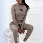 Komplet prążkowany Laki Satempli mocca