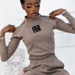 Komplet prążkowany Laki Satempli mocca