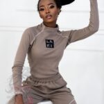 Komplet prążkowany Laki Satempli mocca