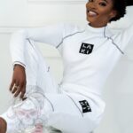 Komplet prążkowany Laki Satempli biały