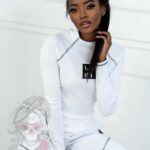 Komplet prążkowany Laki Satempli biały