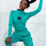 Komplet prążkowany Laki Satempli miętowy